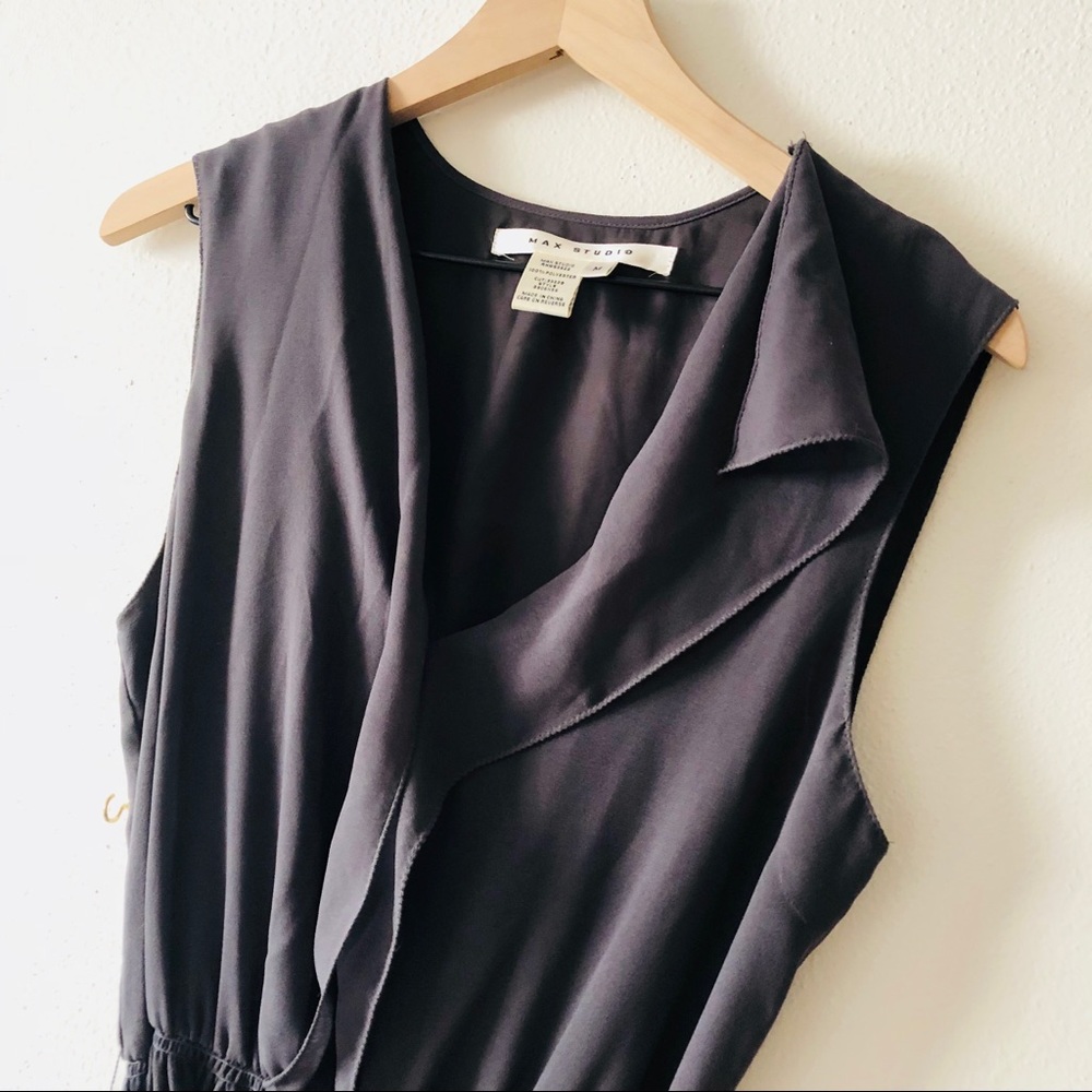 Max Studio Gray Ruffle Cocktail Dress - Picture 4 of 7